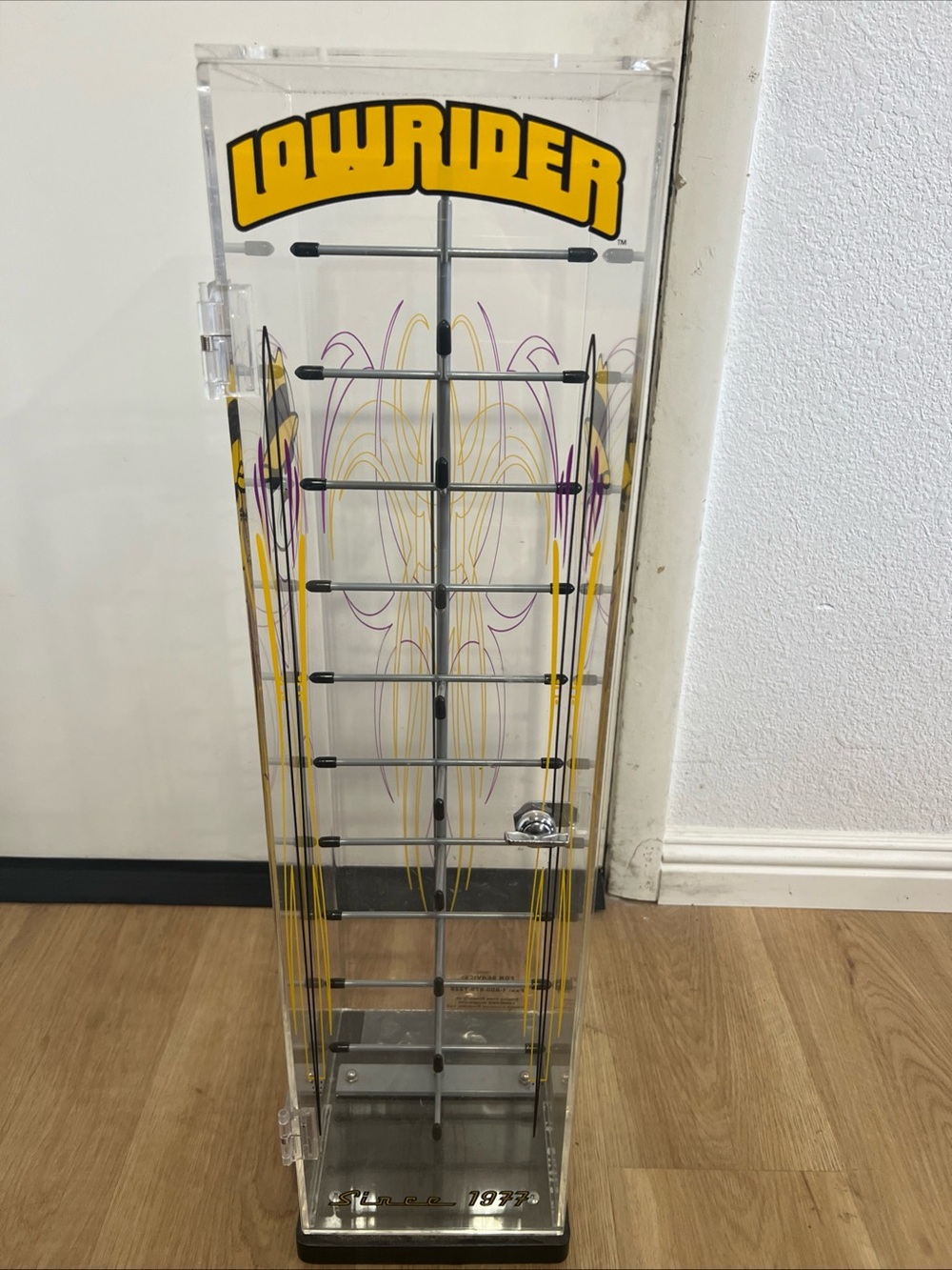 Lowrider Branded Clear Sunglasses Display Stand - Yellow Accent